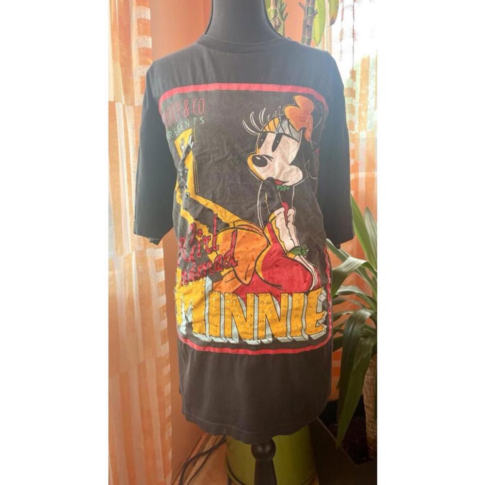 VTG 90s Mickey & Co Shirt - A Girl Named Minnie Embellished - Women's XL Men's L